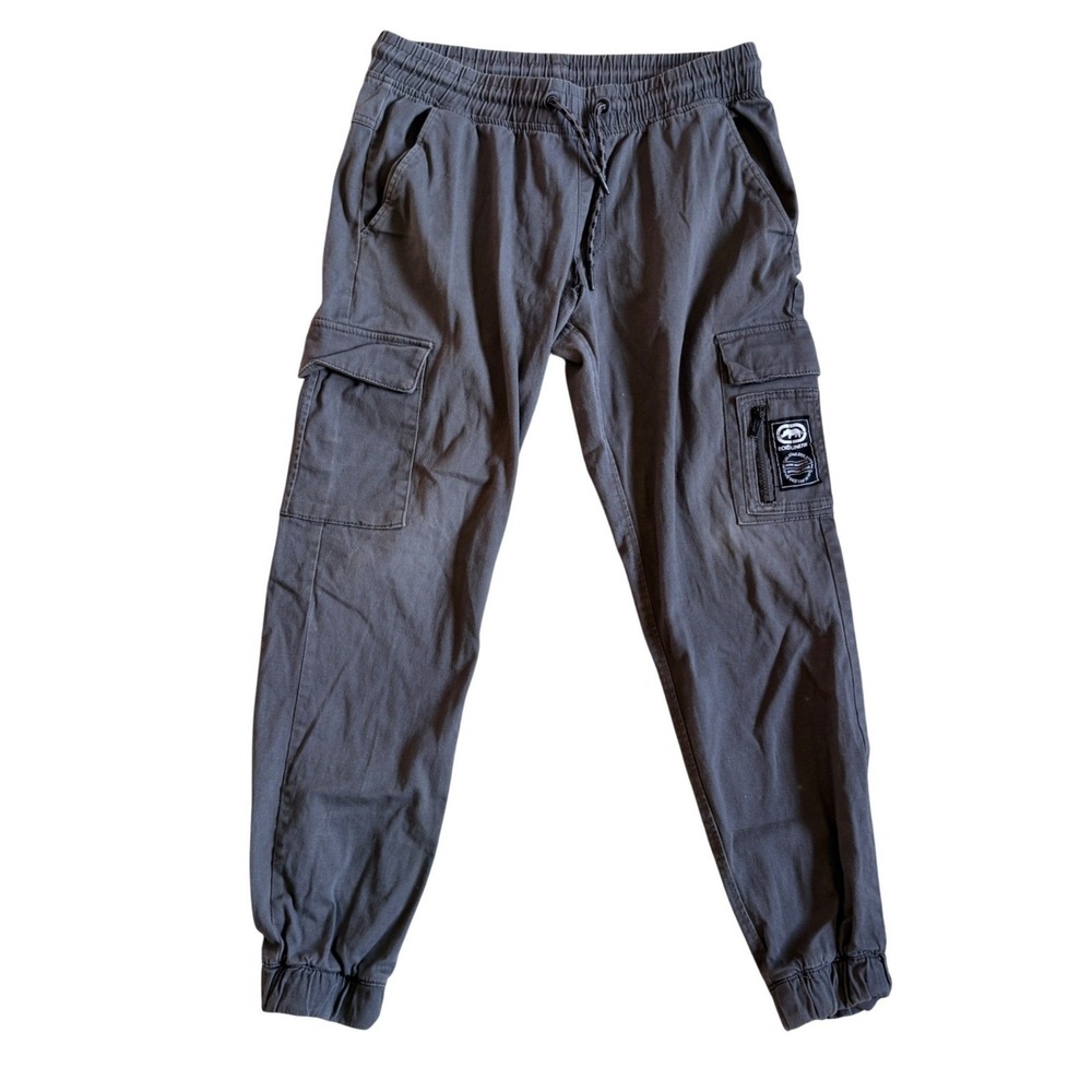 Ecko Unltd Cargo Jogger Pants Mens Medium Gray Stretch Cotton Streetwear Utility